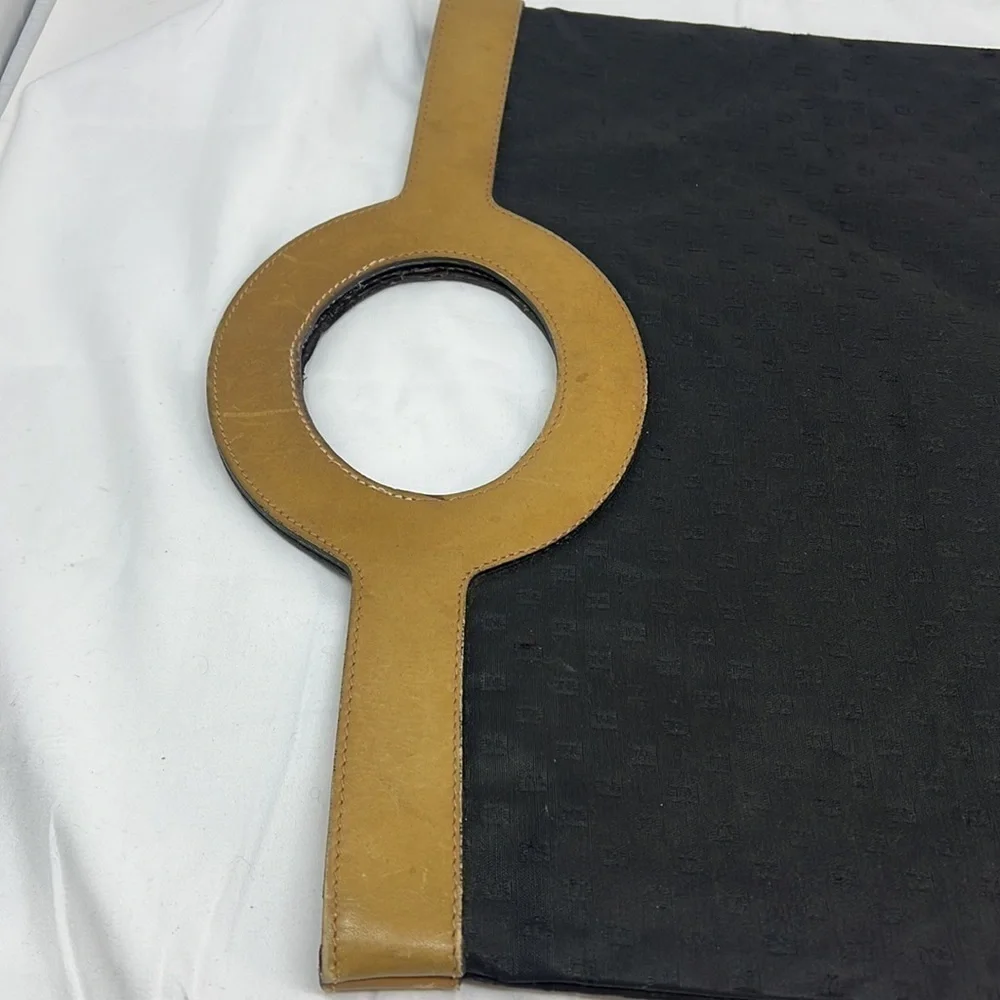 Vintage Fendi Shopper Trotter Flat Logo Canvas Tote Bag